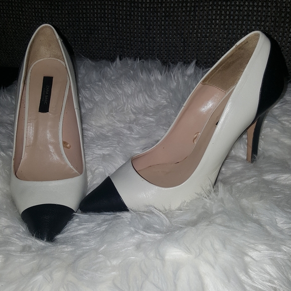 Zara | Shoes | Zara Basic Collection Black And Cream Heels | Poshmark